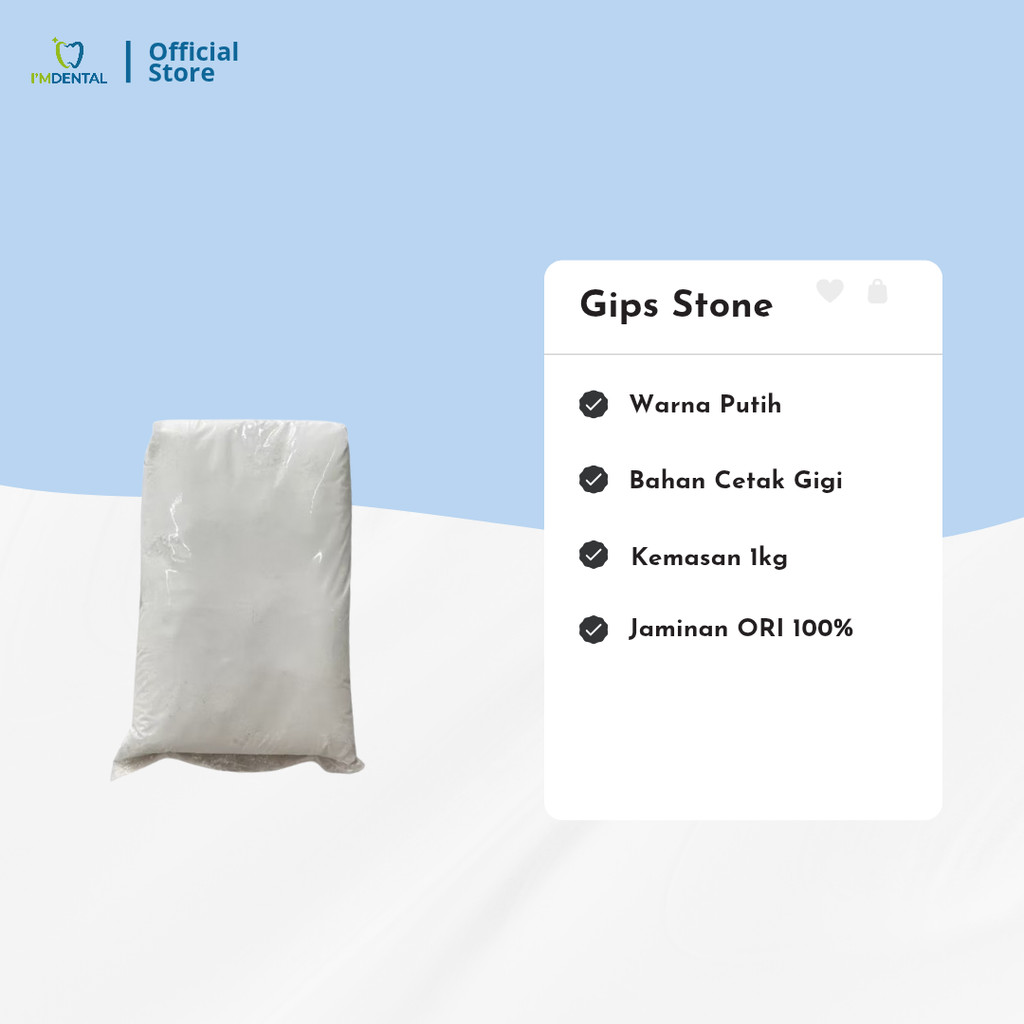 Gips Dental Stone TGS Moldano Gipsum Bahan Cetak Gigi Warna Putih Gipstone 1Kg