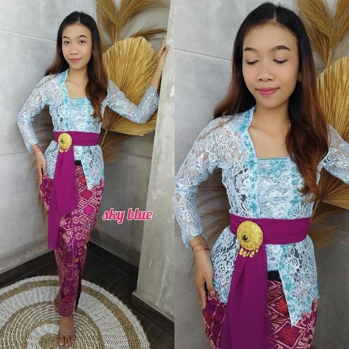 SETELAN KEBAYA SEMIFRANCE METALIC PAYET MARIANA DAN ROK SONGKET BORDIR PANJANG KEBAYA BALI MURAH MOD