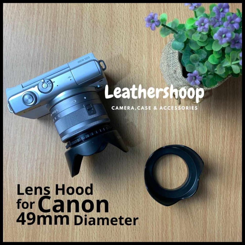 UNIVERSAL LENS HOOD LENSA  DIAMETER 49MM CANON SONY FUJI NIKON