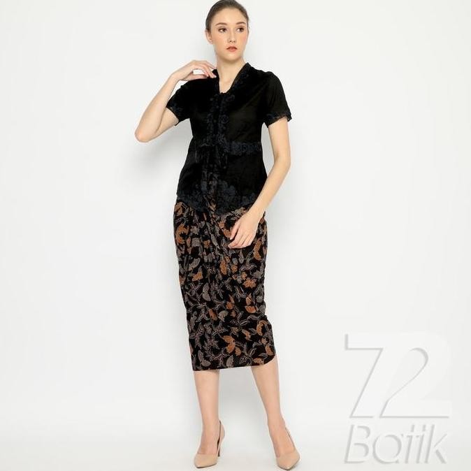 ROK LILIT BATIK SKIRT KEBAYA INSTAN MODERN WANITA WARNA HITAM ABU GREY ORANGE 727327 CAP 72 - ROK BA