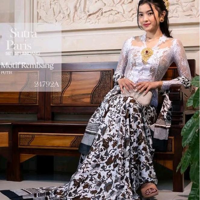 KAMEN MAWAR SONGKET SUTRA ATBM LEMBARAN + SELENDANG ASLI BALI WARNA COKLAT WISUDA PESTA - DRESS MEWA