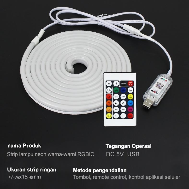 Lampu Led Rgb 5 Volt Remote Control Dan Antarmuka Usb Bluetooth Ambient Light Strip 2-5 Meter