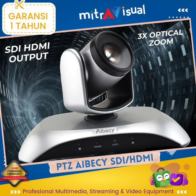 Murah Aibecy 1080P PTZ Webcam Conference Camera SDI/HDMI 10X Zoom 360 Non COD