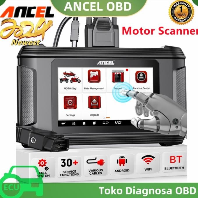 Ancel Mt500 Pro Motor Scanner Alat Diagnosis Kode Kesalahan Pemindai Obd2 Scanner Untuk Yamaha / Hon