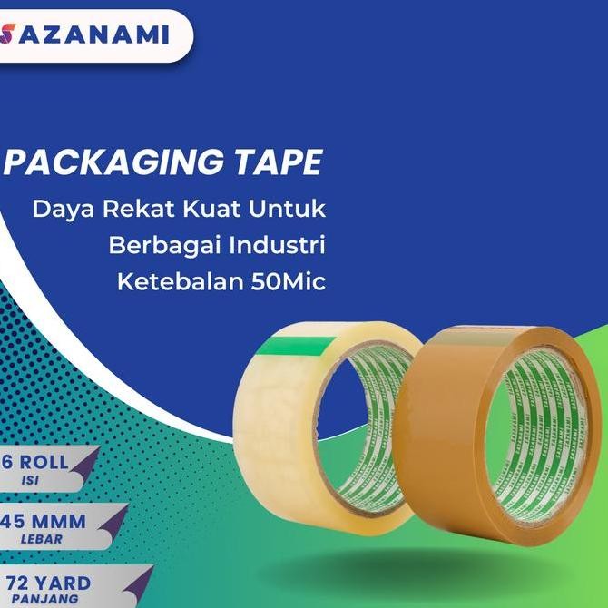 

Sazanami Lakban bening coklat 2" 45mm x 72y - 1 pack 6 roll by Radhiant official