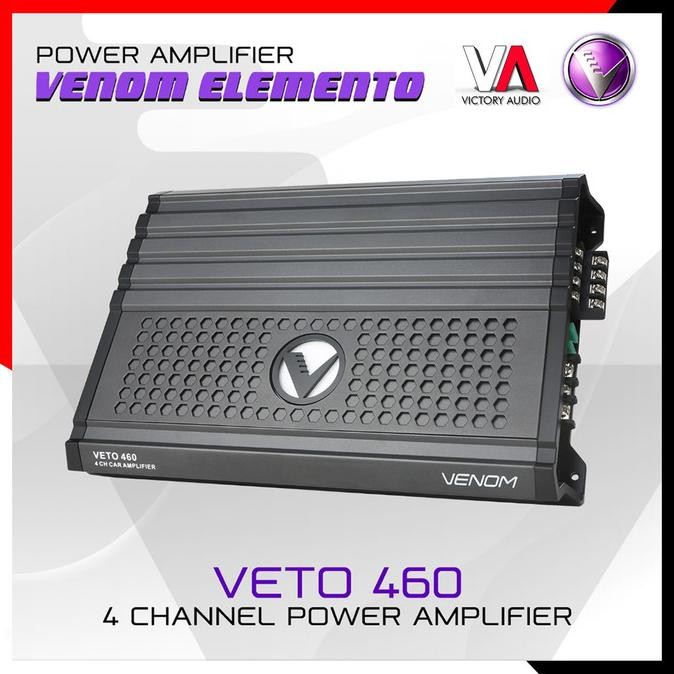 Power Amplifier 4 Channel Audio Mobil Venom Elemento Veto 460 Original Original
