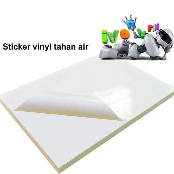

kertas sticker stiker glossy tahan air vinyl bisa semua printer tinta by Radhiant official