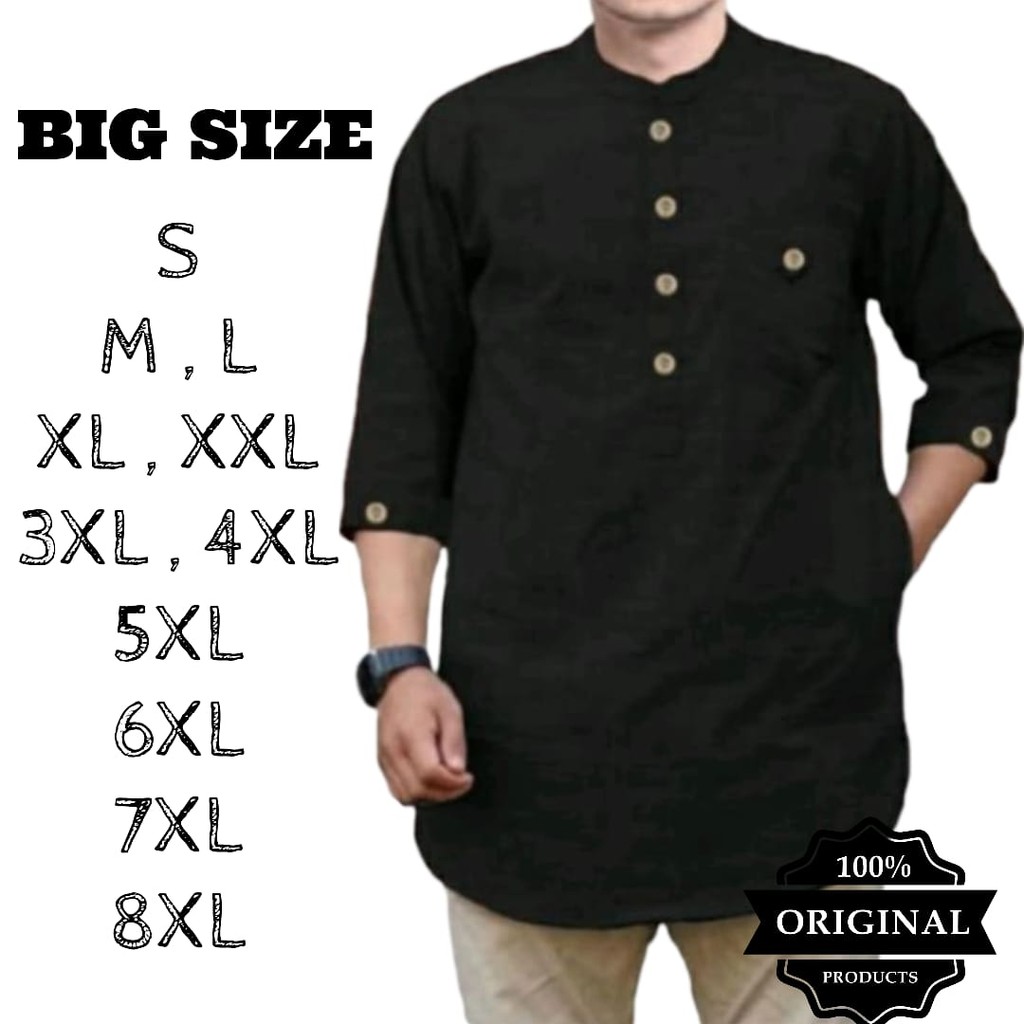 Baju Koko Pria Dewasa Big Size Model Kancing S sd 8XL/Koko Kurta Terbaru / Baju Kurta Big Size jumbo