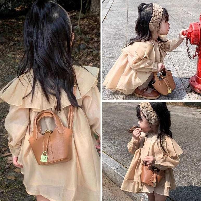 [Meandboss] Tas2-Tas Anak Selempang Perempuan Bahu Gaya Korea Bucket