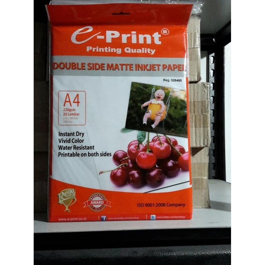 

E-Print Photo Paper Double Side Matte Inkjet Paper A4 220Gsm Promo