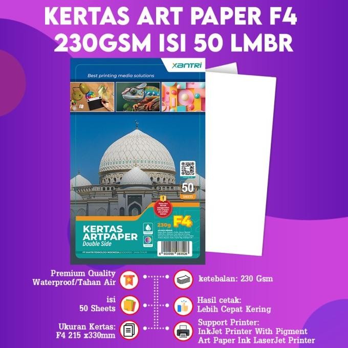 

Kertas Art Paper Xantri Original A4 260Gsm 230Gsm 50Pcs 100Gsm Isi 100 Double Side F4 260Gsm 230 Gsm 210 Gramasi Isi 50 Lembar Art Carton Karton 150Gsm 120 Gsm 100 Gram 1 Pack Isi 100Pcs Support Laserjet Printer Inkjet With Pigment Ink Art Paper Promo