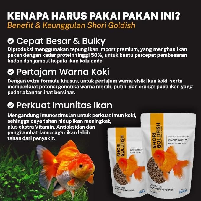 PAKAN PREMIUM IKAN KOKI PELET IKAN KOKI SHORI UNTUK BULKIE DAN WARNA