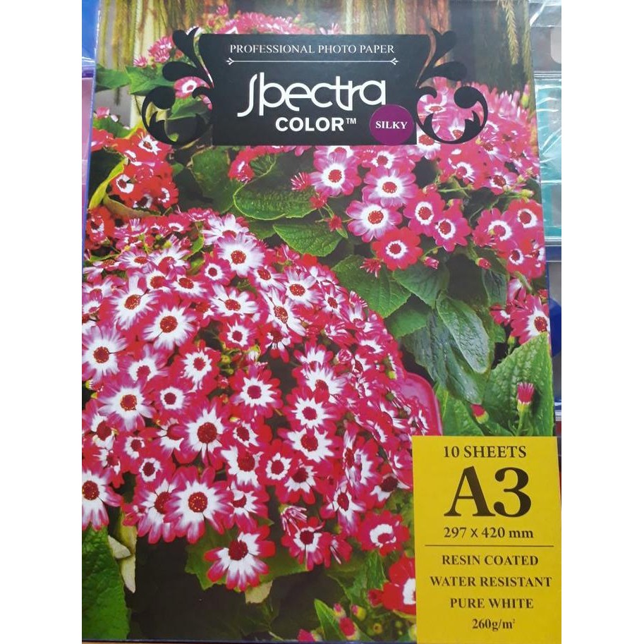 

Photo Paper A3 260Gr Spectra Silky Atau Glossy Isi 10Lbr Best Seller