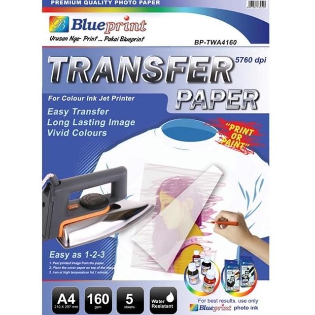 

Blueprint Transfer Paper (Bp-Tpa4160) - A4, 5 Sheet, 160 Gsm, Cast Coating, Glossy, Water Resistant Terbaru