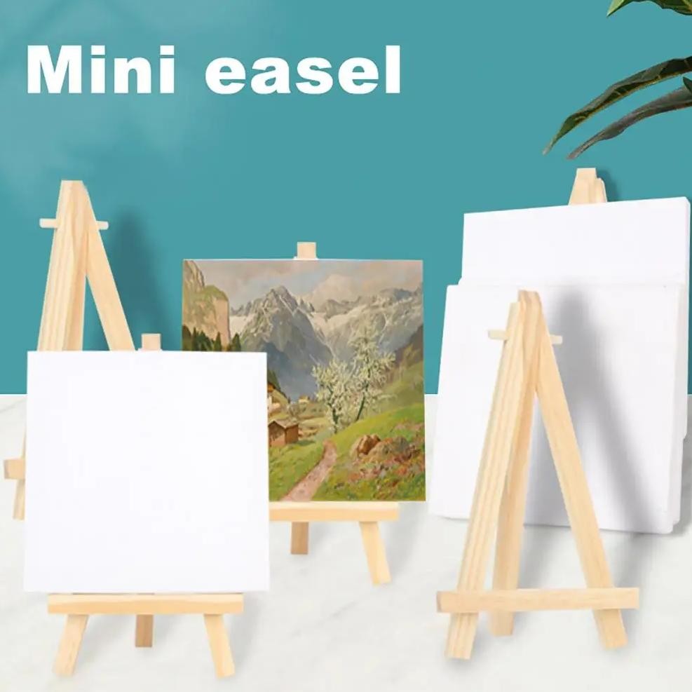 

10Pcs Oil Painting Board Triple Primed Wooden Mini Primer Stretch Canvas For Oil Watercolor Acrylic Art Primed Canvas