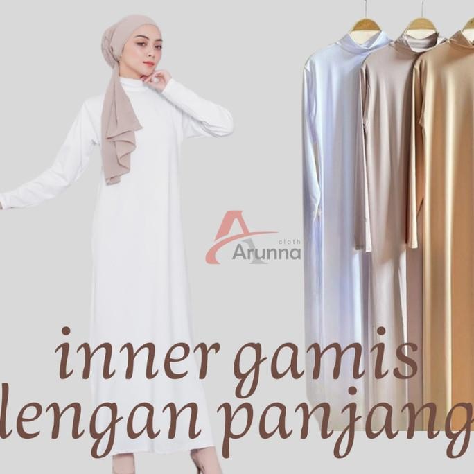 Sale Inner dress lengan panjang manset gamis Daleman Kaftan Spandek Jersey