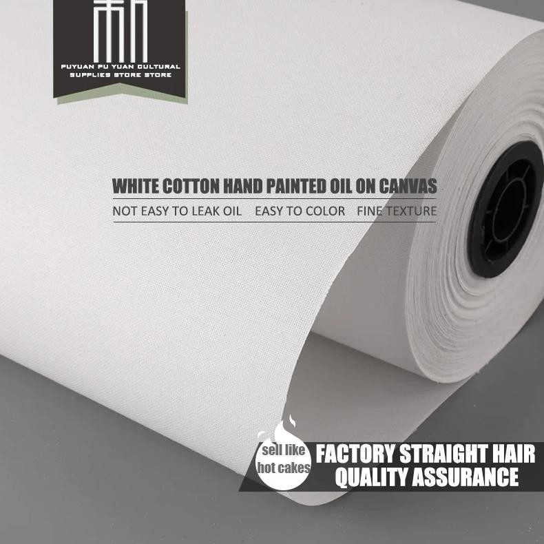 

New Product Event Special Price 5M/ White Cotton Canvas, 280G Cotton, Beginners Practice Painting, 27/37/47/57Cm
