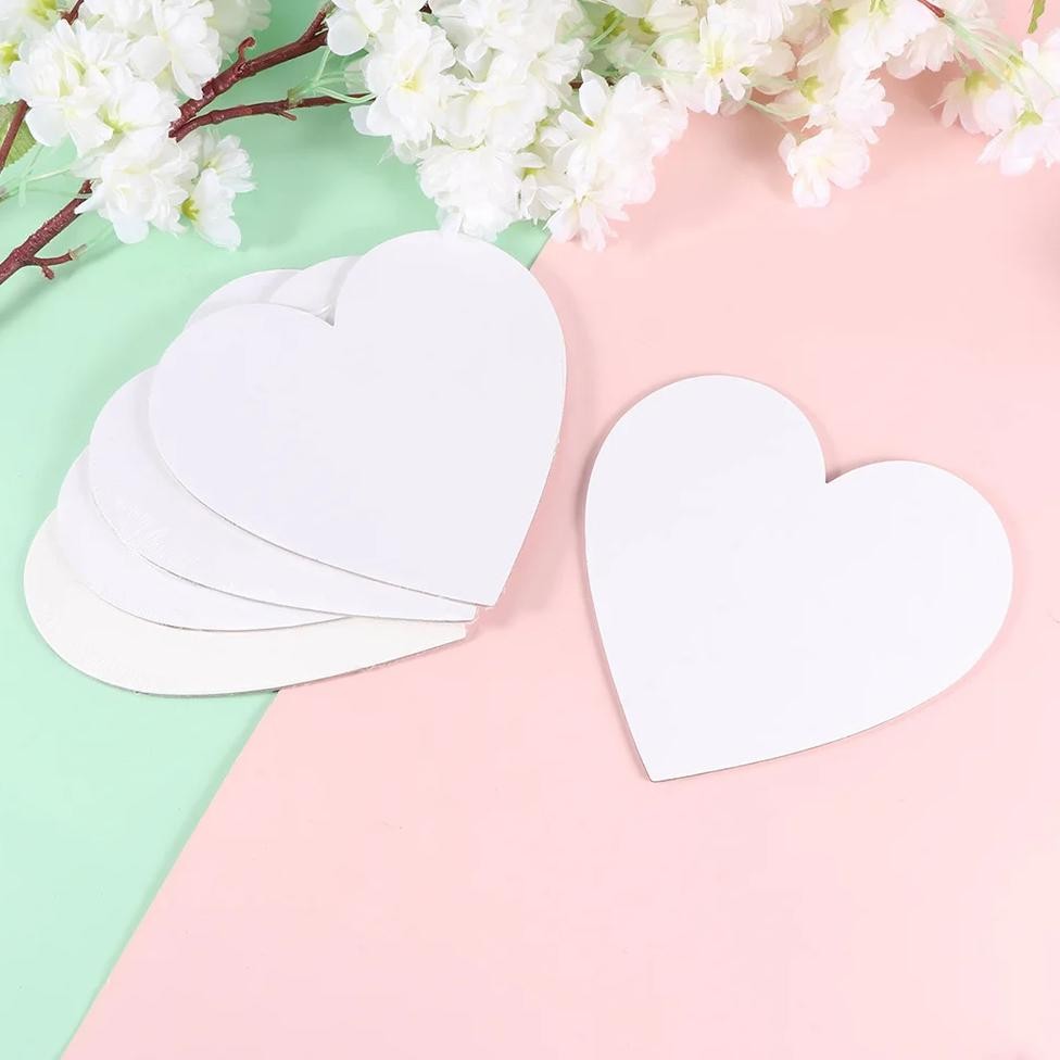 

5 Pcs Wedding Oil Painting Board Student Heart Shaped Painted Canvas For Acrylic