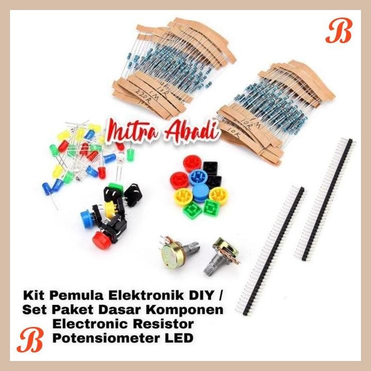 [MRA] Kit Pemula Elektronik DIY / Set Paket Dasar Komponen Electronic Resistor Potensiometer LED