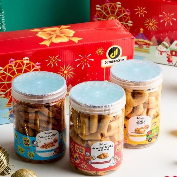 

Murah Hampers Natal - Hampers Murah - Hadiah Natal Isi 3 Toples Snack