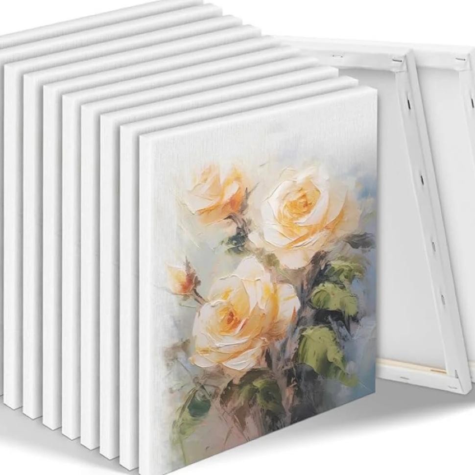 

6Pcs/Set White Blank Art Boards Mini Stretched Artist Canvas Art Board Acrylic Oil Paint Wood+Cotton For Artwork Painting