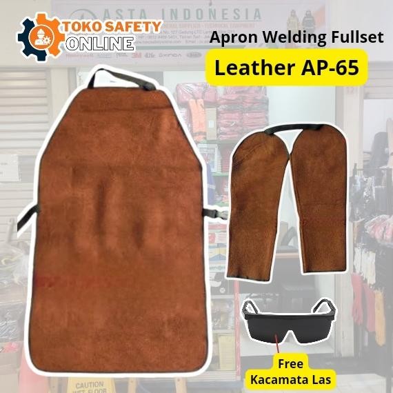Baru Welder Apron Kulit Coklat / Welding Apron Las Kulit - Celemek Apron
