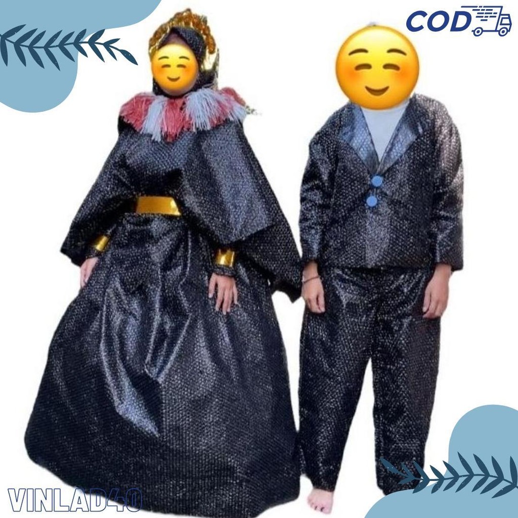 Baju Bubble Wrap Couple Kostum Karnaval Daur Ulang Dewasa Perempuan Laki-Laki Anak Anak Bisa Terleng