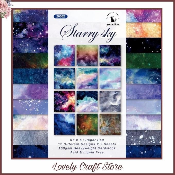 

24Pcs/Set Scrapbook Paper Pack Jurnal Origami 15X15Cm Starry Sky #12 Best Seller