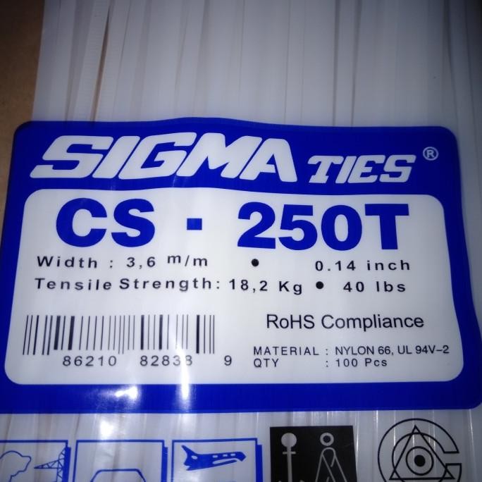 

KABEL TIES 25 CM WARNA HITAM ATAU PUTIH MERK SIGMA murah
