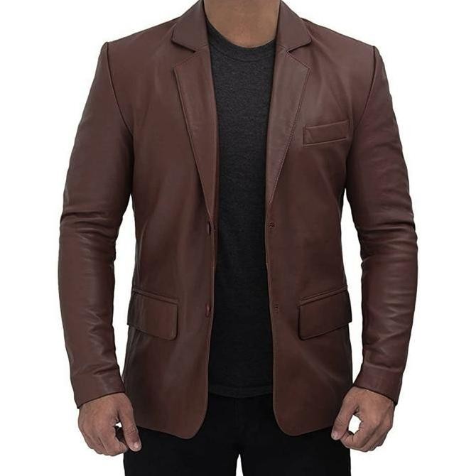 new  jaket kulit blazer pria100% original dari kulit domba garut kualitas nomor satu lembut dan halu