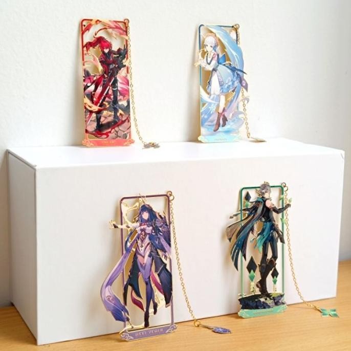 

Peripheral Metal Bookmark Abedo Yao Yao Dimension Animation Anime Decoration Metal Pembatas Buku Genshin murah