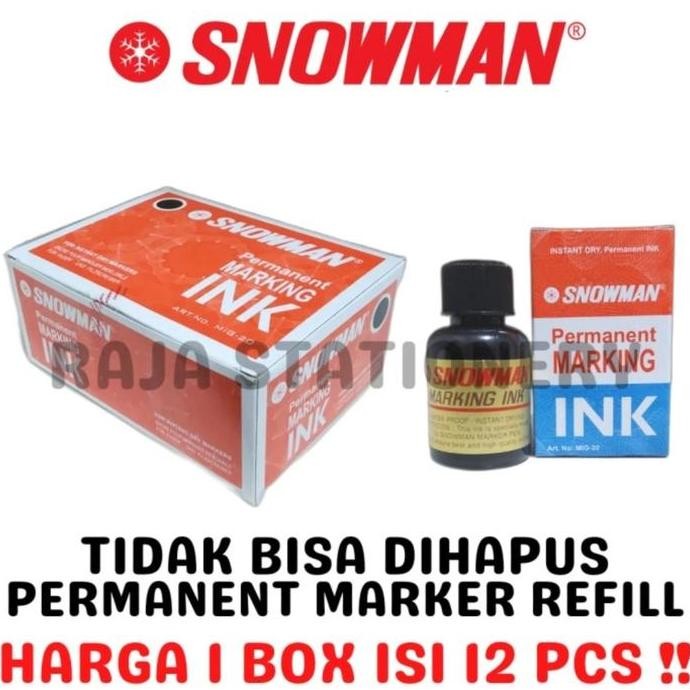 

TERMURAH - SNOWMAN PERMANENT MARKER REFILL BLACK BLUE RED TINTA ISI ULANG SPIDOL SNOWMAN HITAM BIRU MERAH LUSIN BOX MIG-20 [12PCS]