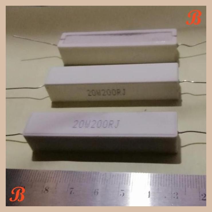 [SRE] Resistor 200R 200RJ 200ohm 200 Ohm 20W 20Watt 20 Watt Tahanan Kapur
