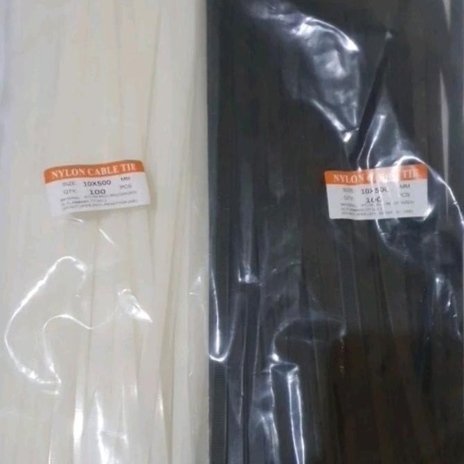 

Kabel Ties 10 X 500 MM Nylon Cable Tie ( Lebar 1 CM X Panjang 50 CM ) murah