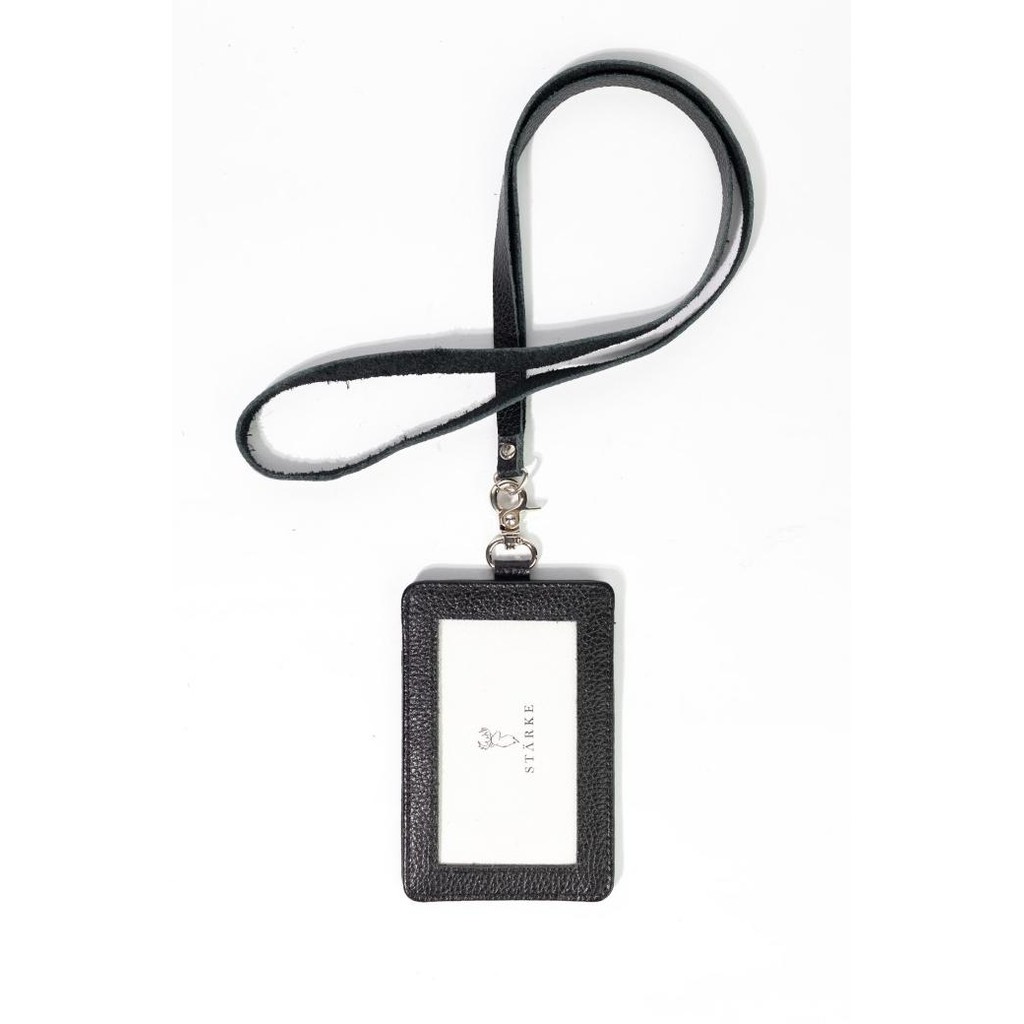 

ID Card Holder Kulit Asli Leather Name Tag Hustle Hog Hitam Tekstur murah