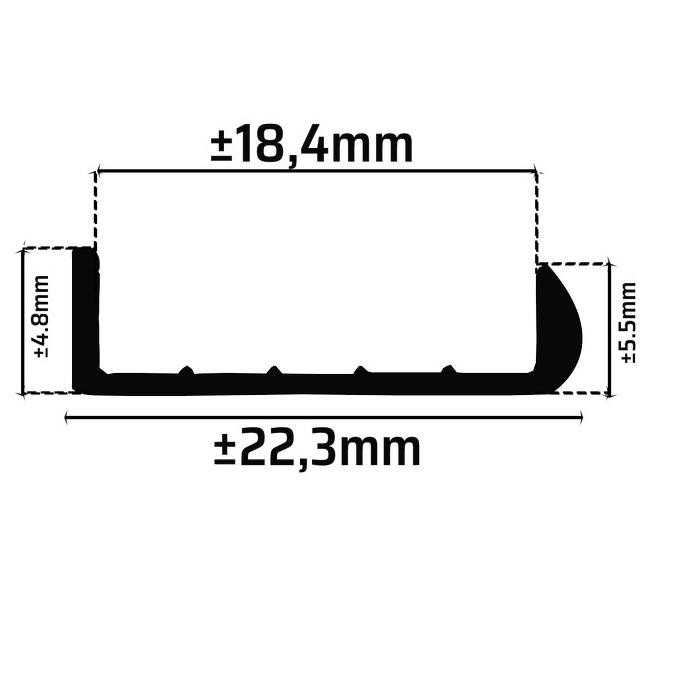 Profil edging aluminium bulat OM 4019 FEMARG | profil alumunium gagang pintu lemari edging murah