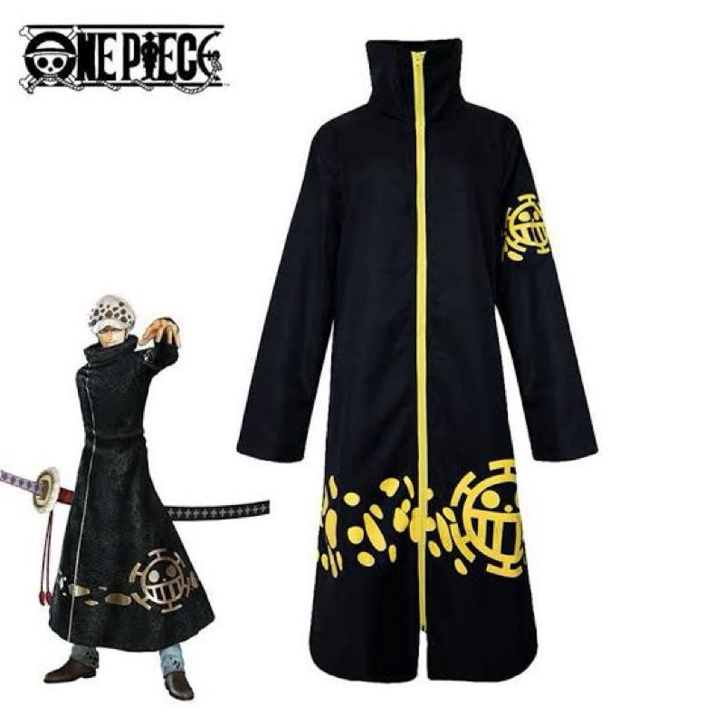 Premium Kostum One Piece Dewasa Pria Trafalgar Law Cosplay Anime Jubah High Quality