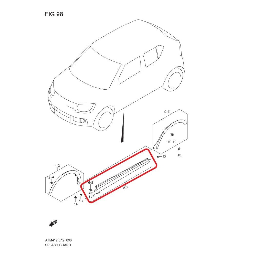 Guard Moulding Splash Spoiler Samping Suzuki Ignis New Ignis Original SGP Bumper Guard Mobil