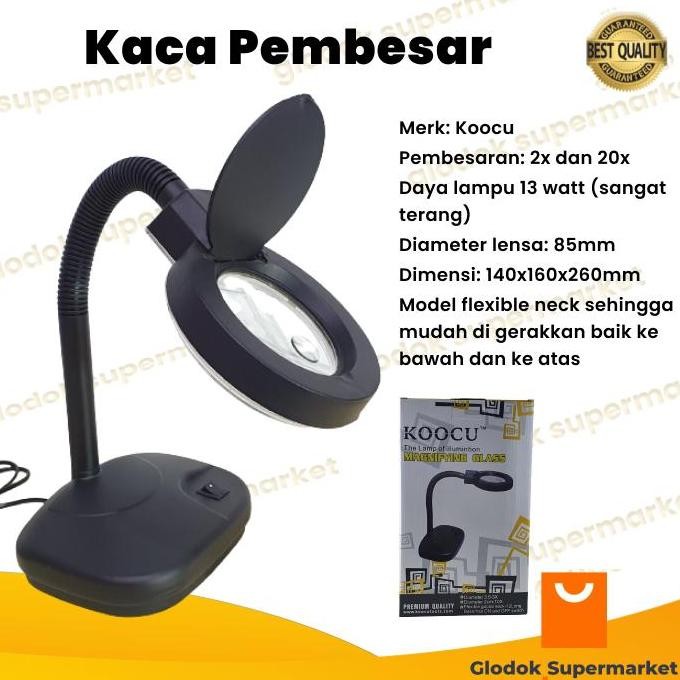 

BEBAS ONGKIR - Lampu Meja Belajar Kaca Pembesar Pembesaran 2x 20x Magnifier Service Koocu