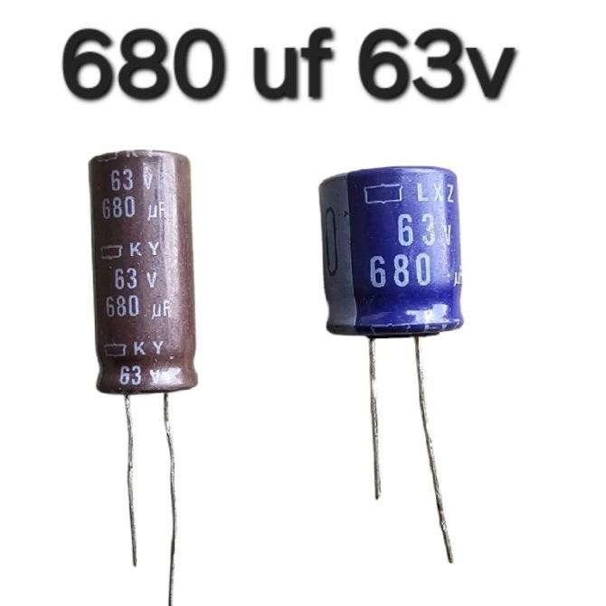 (2) 680uf 63v 680 uf 63volt 63 v volt bukan 50v 50volt 50 80 100 v volt tojil4 Kualitas Baik