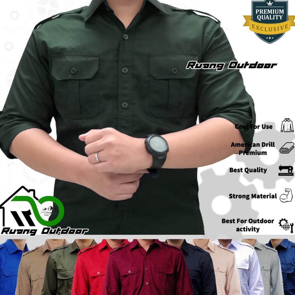 TERLARIS JUMBO 3XL 4XL XXXL XXXXL BAJU KEMEJA PDH PDL LENGAN PANJANG - Pakaian Atasan Seragam Pria W