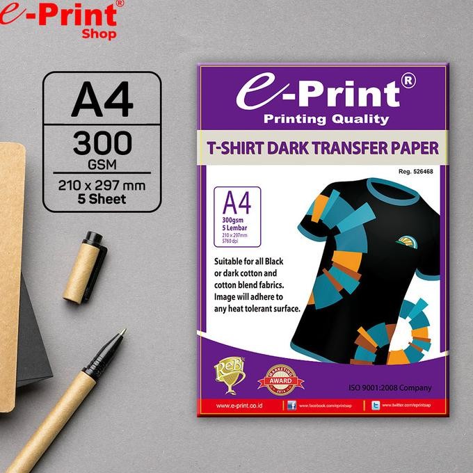 

Transfer Paper Dark T-Shirt Kertas Sablon Gelap By E-Print Terlaris