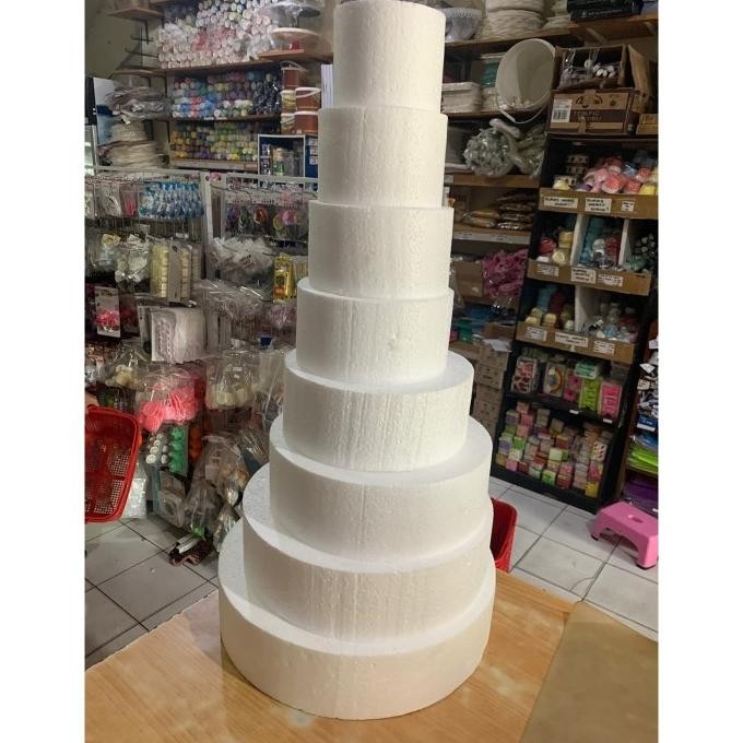 

Styrofoam Bulat Diameter 28 Cm Tinggi 10 Cm / Gabus Dummy Cake Terbaru