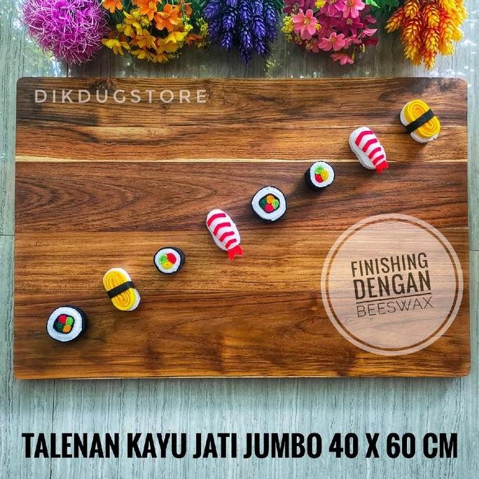 Talenan Kayu Jati Jumbo - Alas Adonan