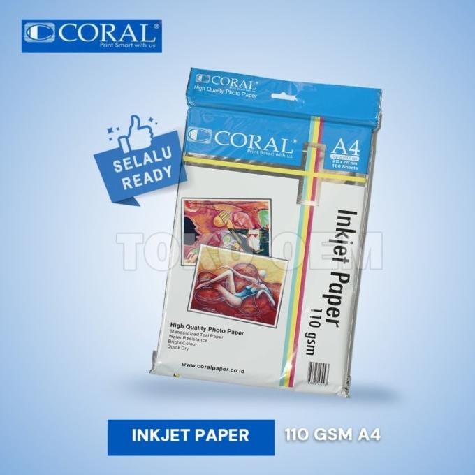 

Coral Inkjet Paper A4-110 Gr (Pack=100 Sheet) Promo