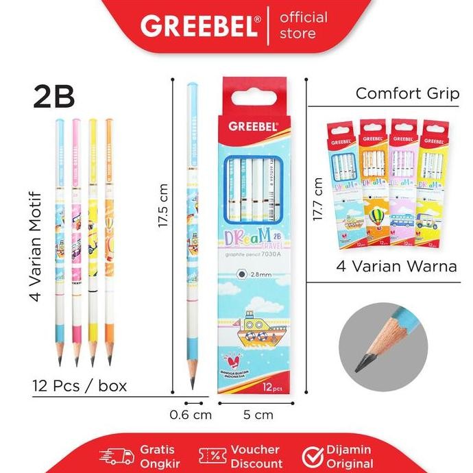 

Terbaru GREEBEL Pensil Pencil 2B (Dream 7030) / Pensil Kayu Lucu Karakter Pastel Pensil Ujian