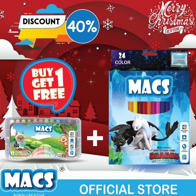 

Terbaru MACS Holiday Bundle 24 Light Fury Color Pensil+12 Warna Oil Pastel Crayon