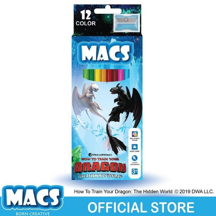 

Terbaru MACS Pensil Warna 12 Colors Dragon Light Fury