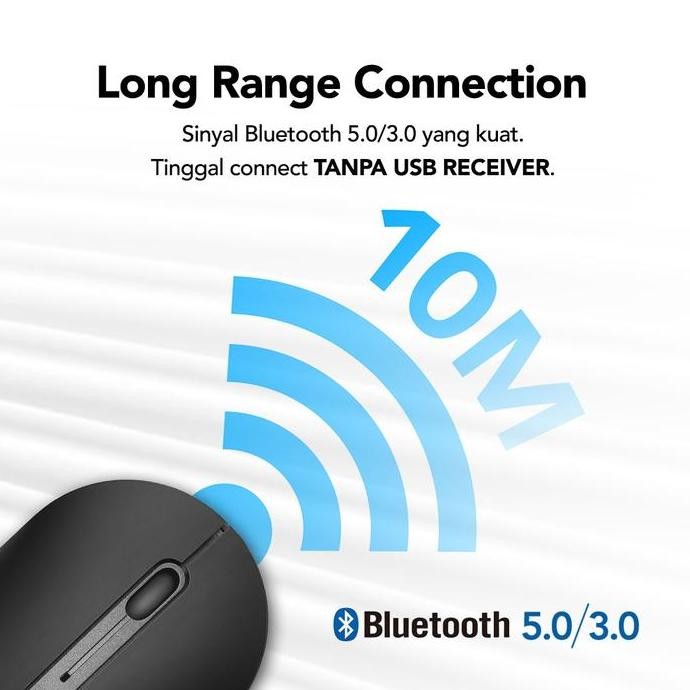 Original Mouse Dual Bluetooth 5.0 & 3.0 Micropack Inspire 2 - Mp-707B-Bk Inspire2