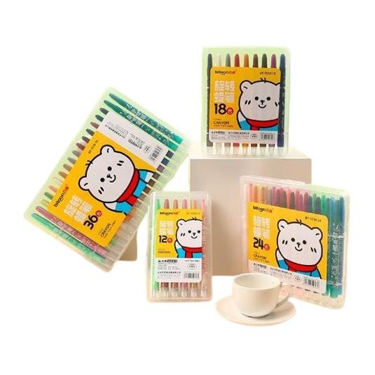 

Terbaru Pensil Crayon Putar / Twist Crayon Set Aneka Warna / Oil Pastel